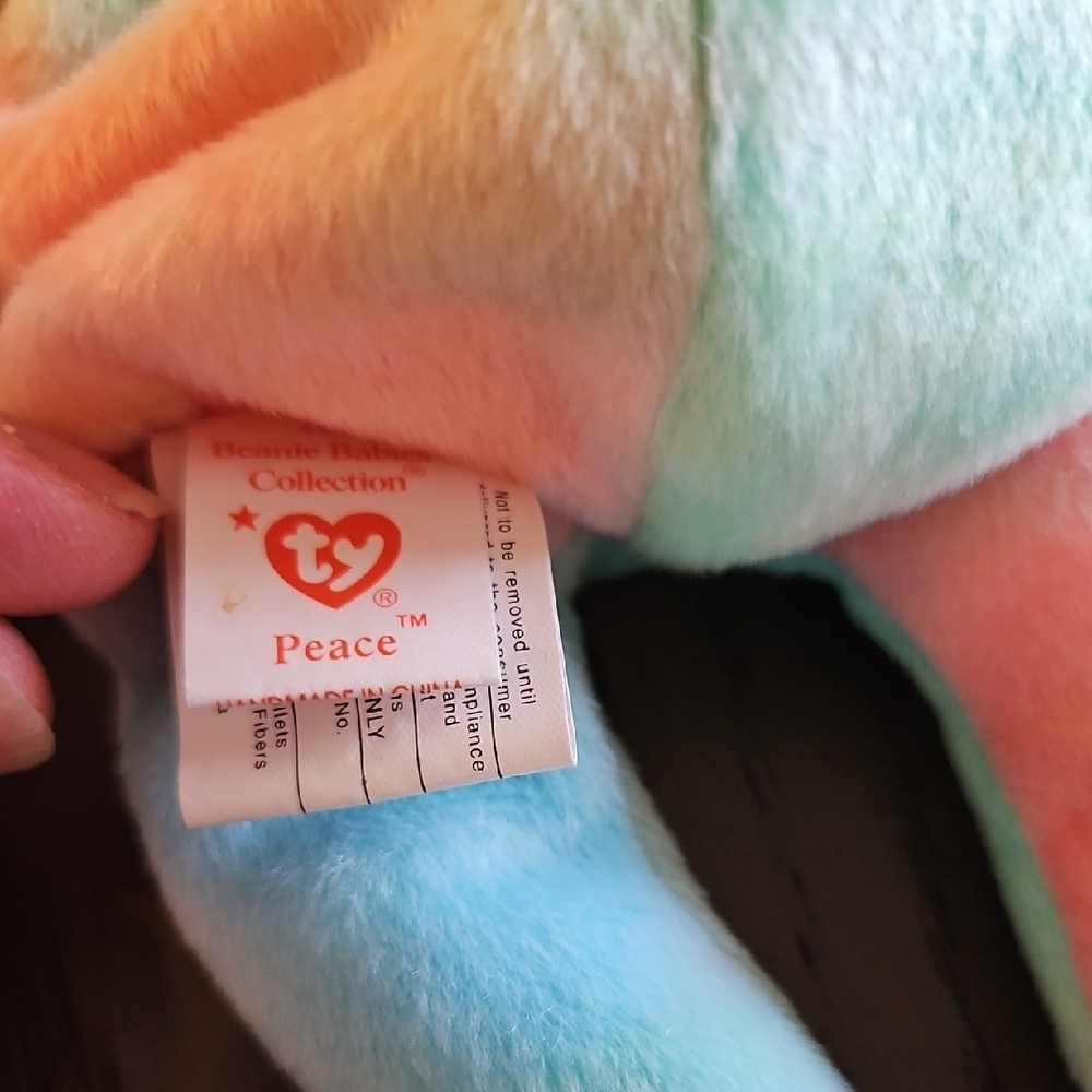 Ty Beanie Baby - Peace the Multi-colored Bear - Picture 5 of 12